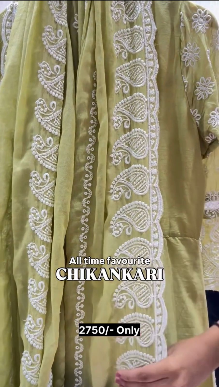 New Chikankari Cotton Anarkali 3PC Suit