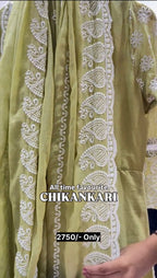 New Chikankari Cotton Anarkali 3PC Suit