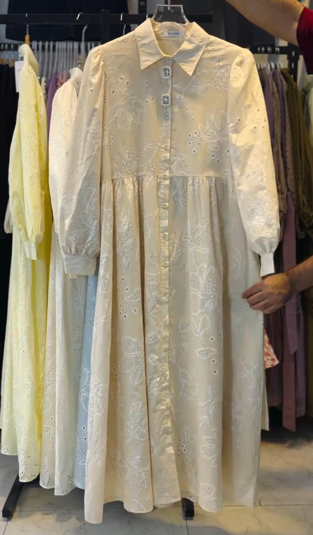 Women Premium Cotton Embroidered Maxi Dress