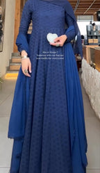 Chikankari 3-Piece Frock Set for Women