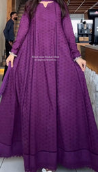Chikankari 3-Piece Frock Set for Women