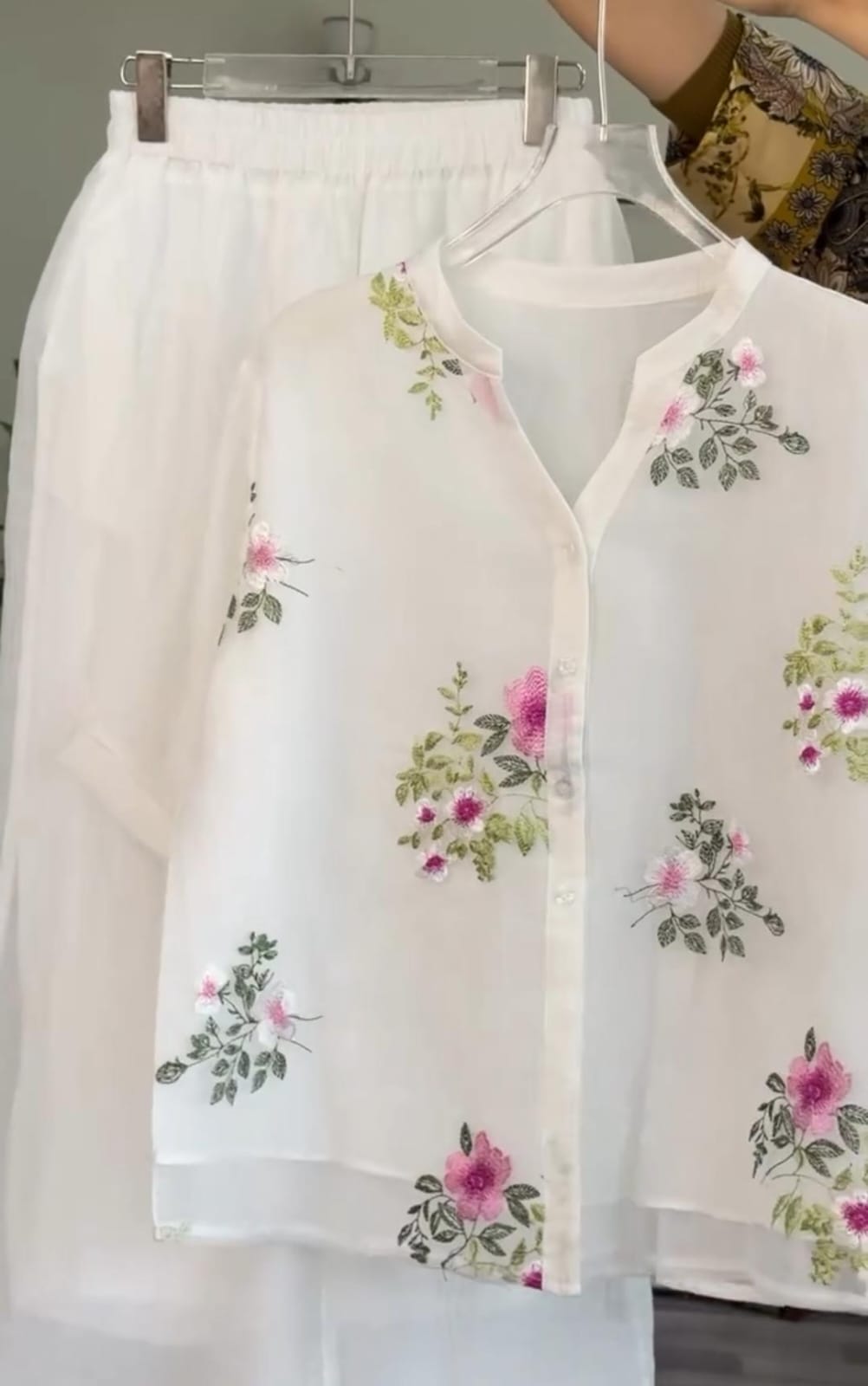 Embroidered Cotton Lawn Shirt with Plazo