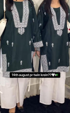 Buy 1 Get 1 FREE 2 Pcs Embroidered Cotton Lawn Suit for Women