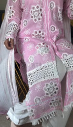 Embroidered Cotton Lawn 3-Piece Suit for Women