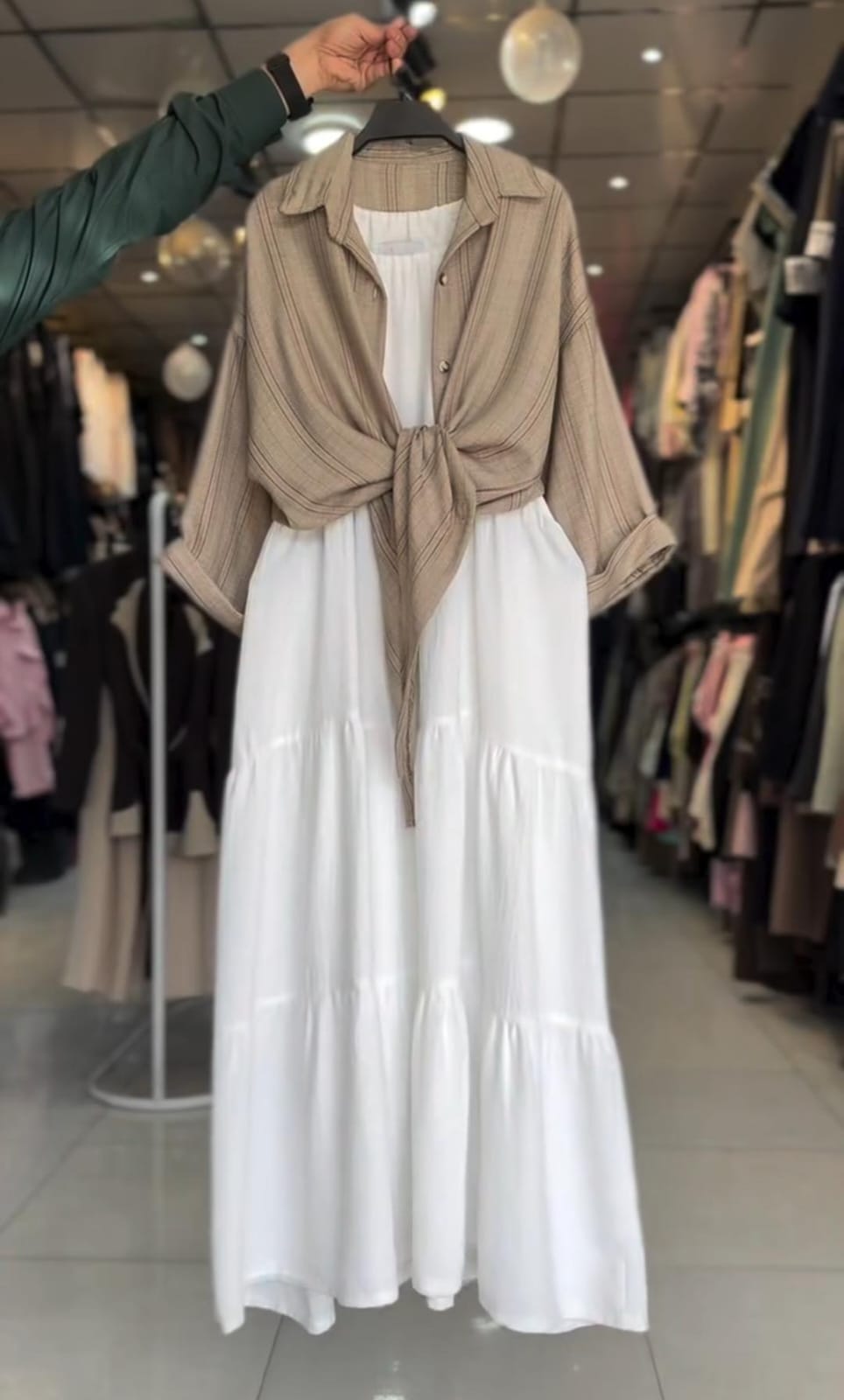 Women's Shirt With Maxi Dress