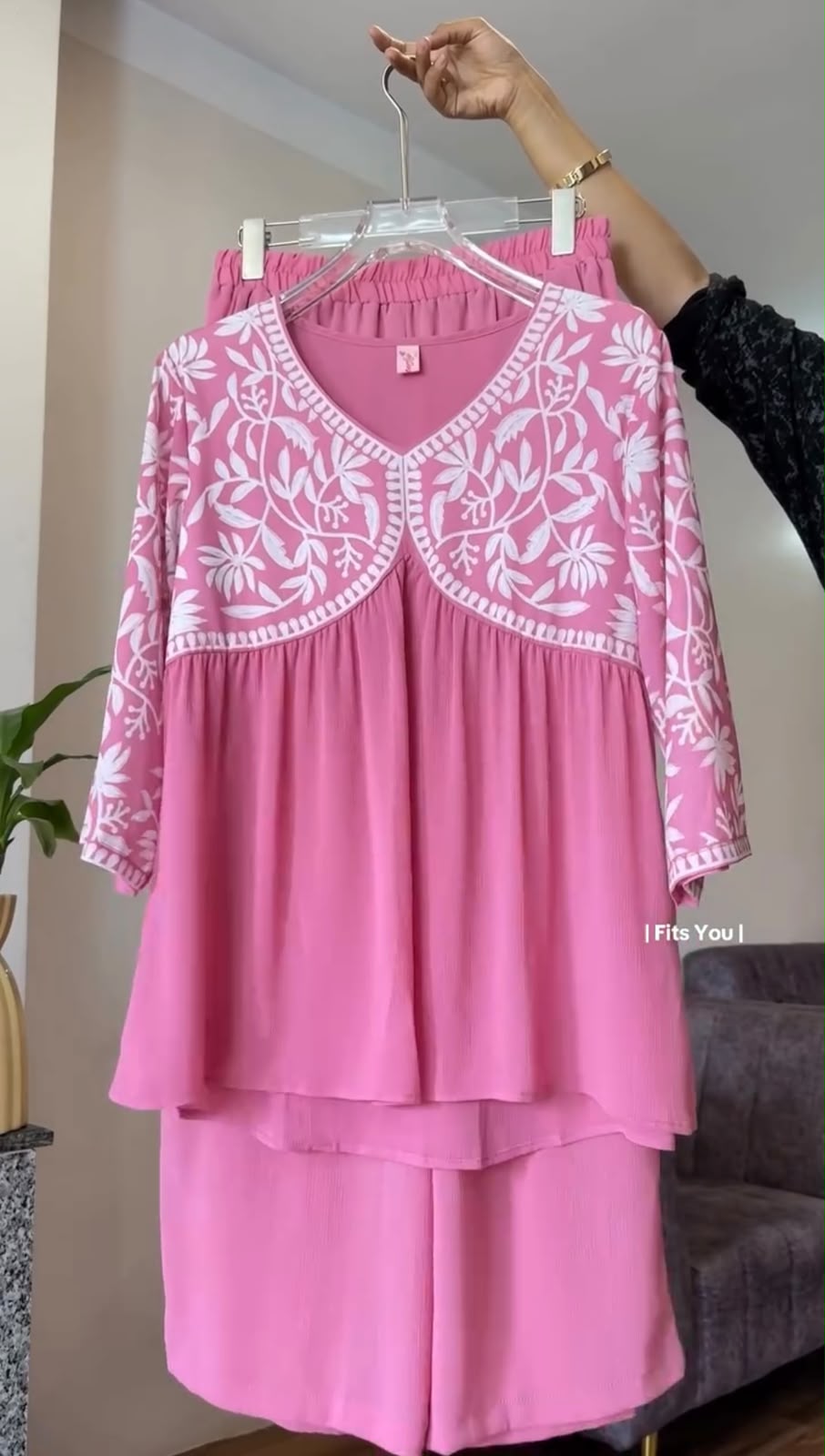 Embroidered New 2-Piece Co-Ord Set
