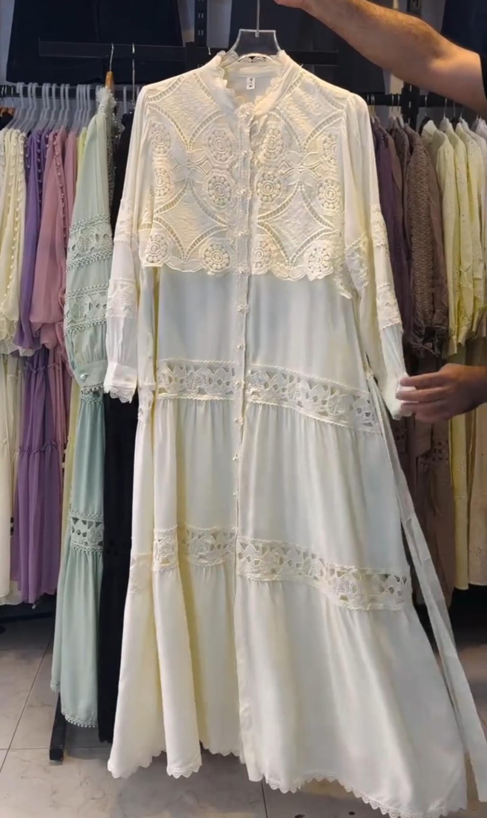 Trendy Long Frock with Lace Work