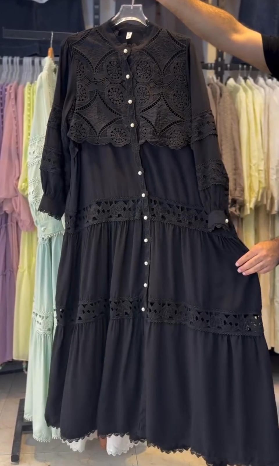 Trendy Long Frock with Lace Work