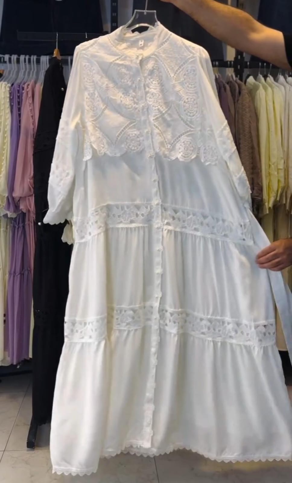 Trendy Long Frock with Lace Work