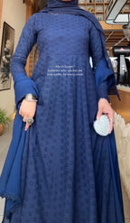 Chikankari 3-Piece Frock Set for Women