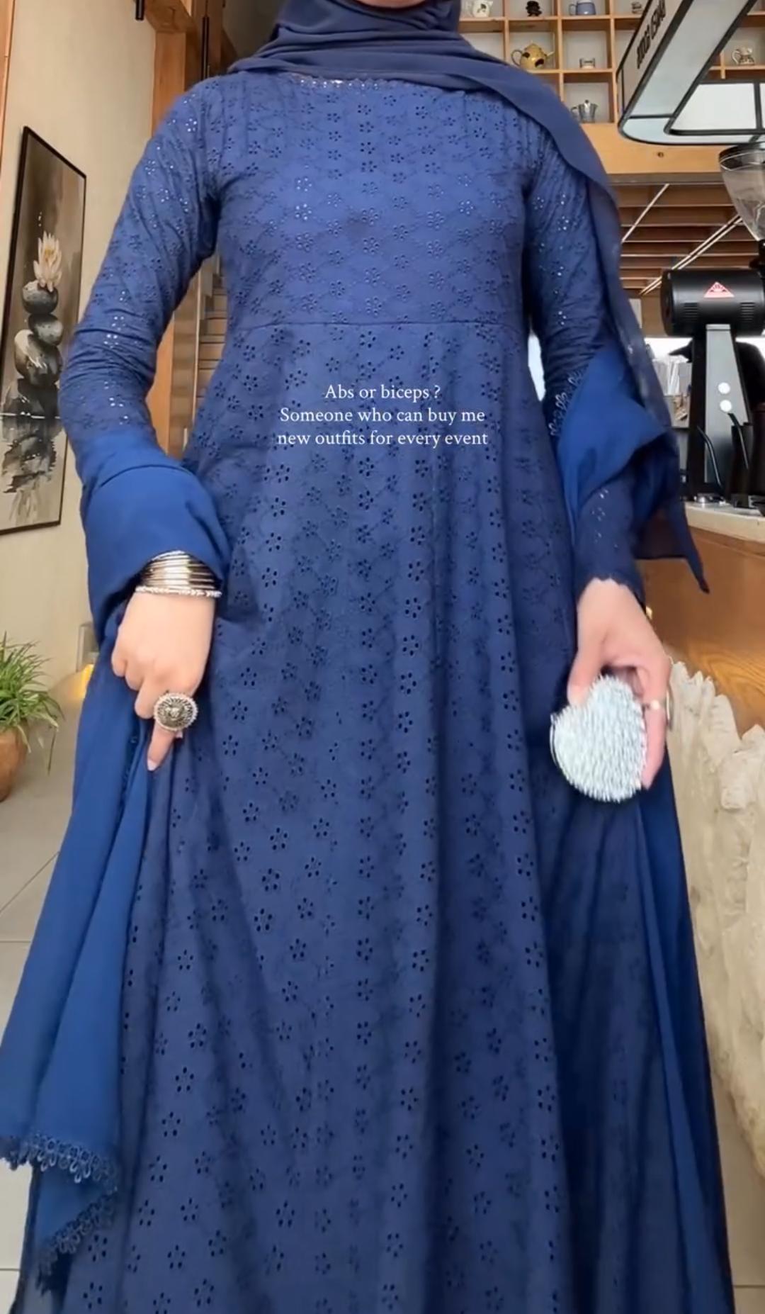 Chikankari 3-Piece Frock Set for Women
