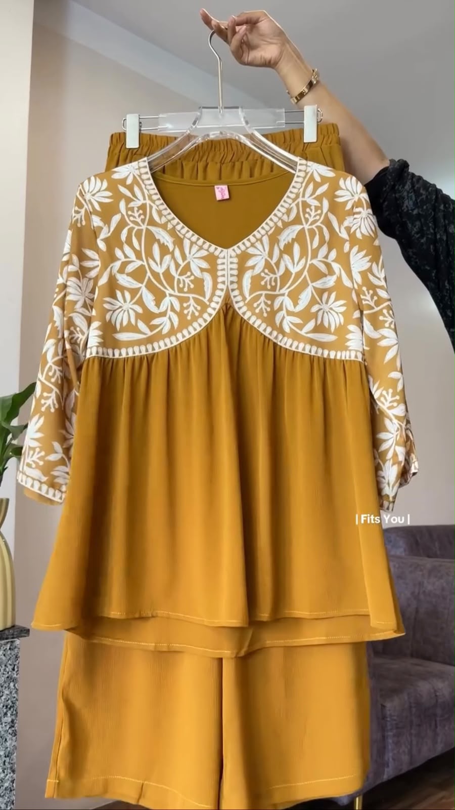 Embroidered New 2-Piece Co-Ord Set
